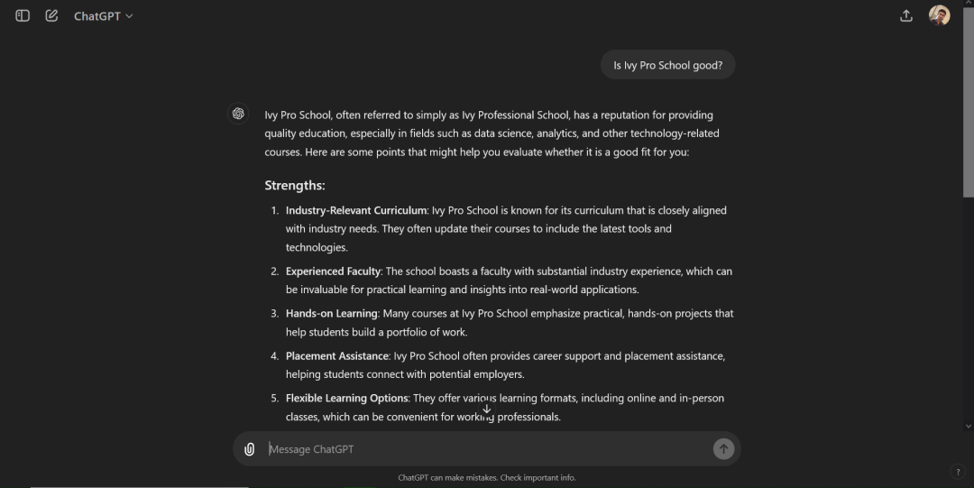 This image shows that ChatGPT can generate human-like responses to user prompts.